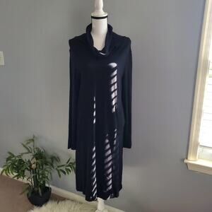 Dana B & Karen Black Cowl Neck Pocketed Dress 12